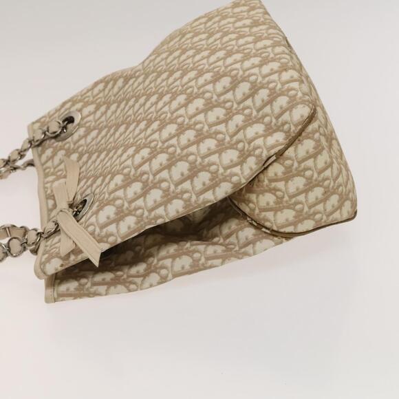 DIOR Trotter Canvas Romantic Tote Bag Pvc Beige Silver - Picture 5 of 12